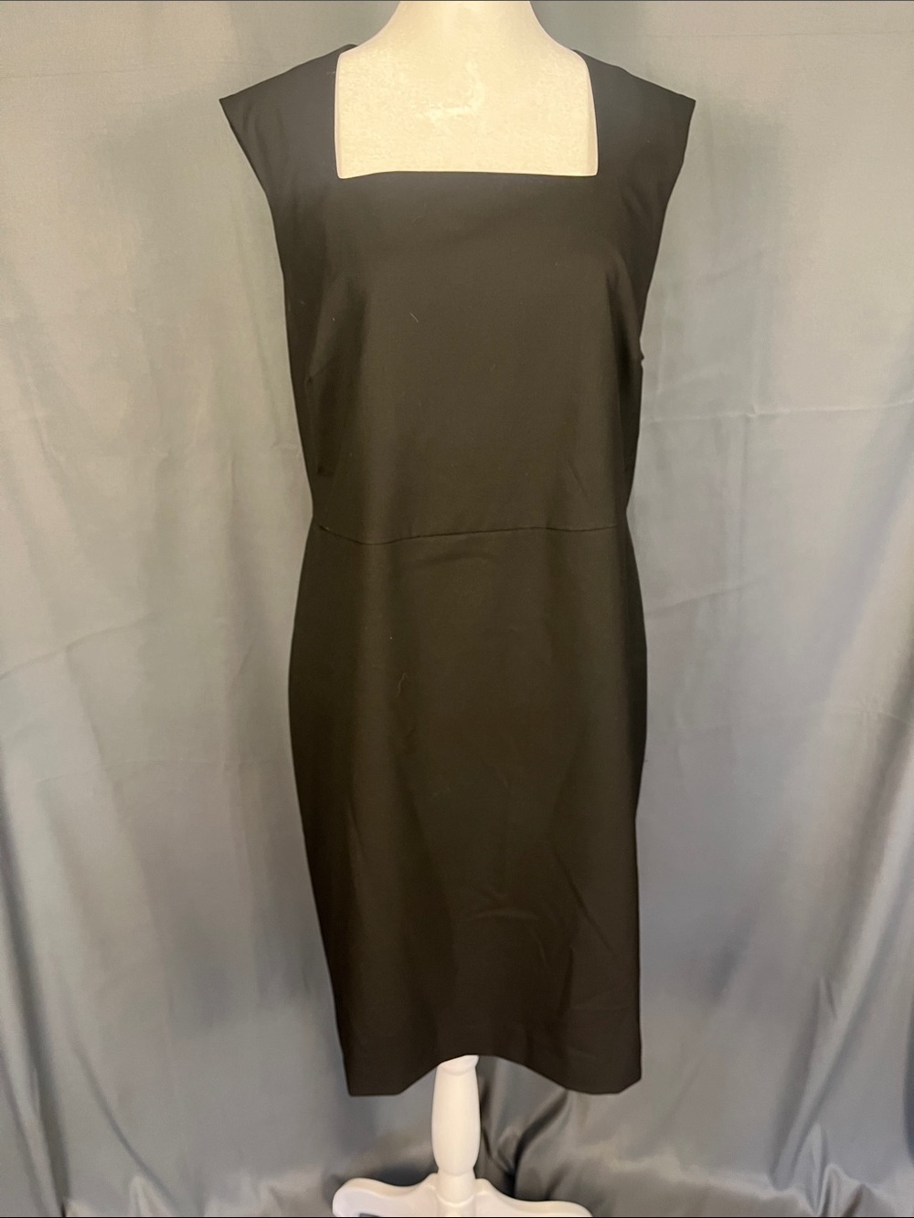 Ann Taylor Factory Black Square-Neck Midi Dress